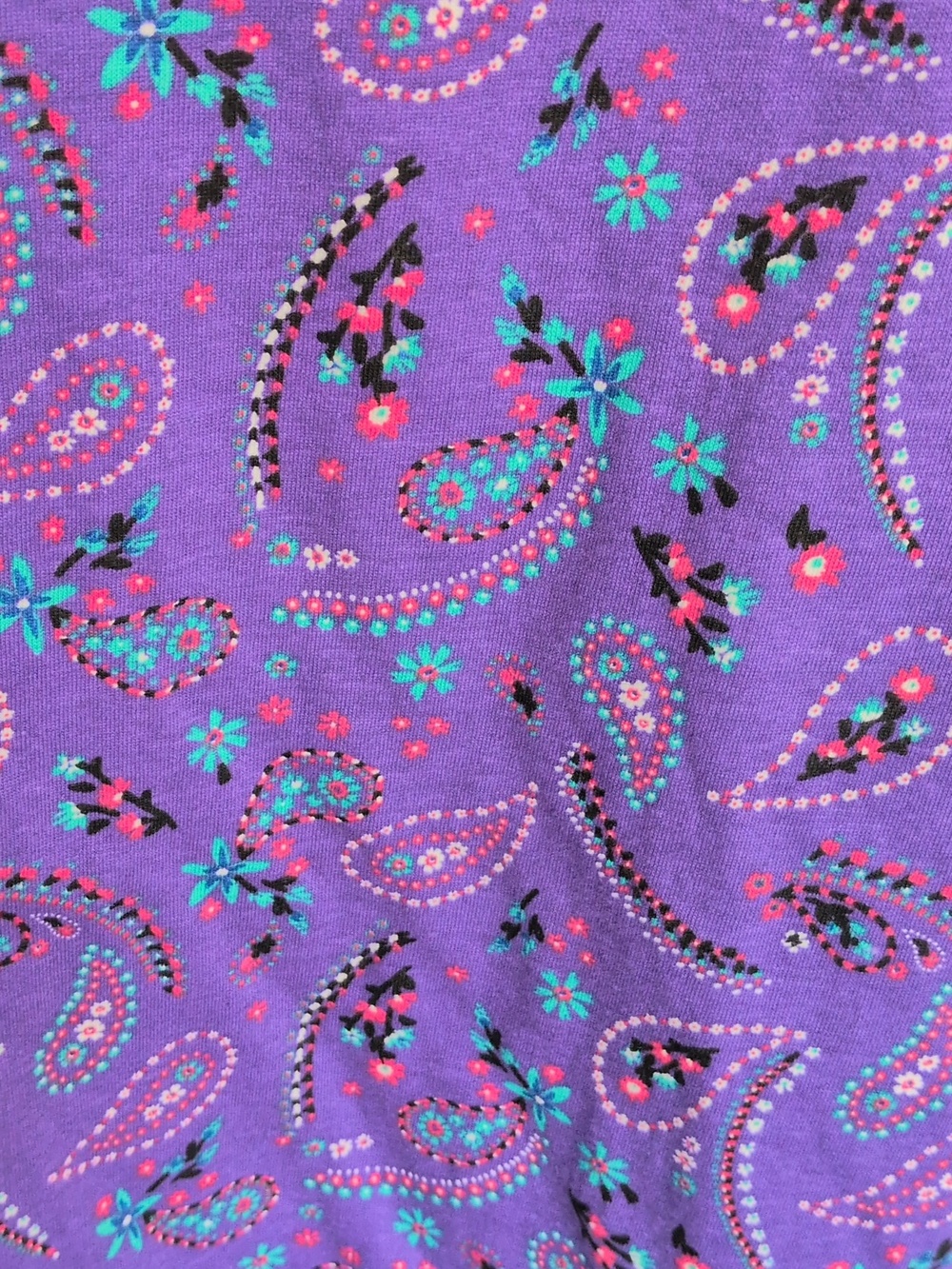 Woman Within Purple Paisley Long Sleeve V Neck Top - 1X 22/24 - Picture 3 of 6